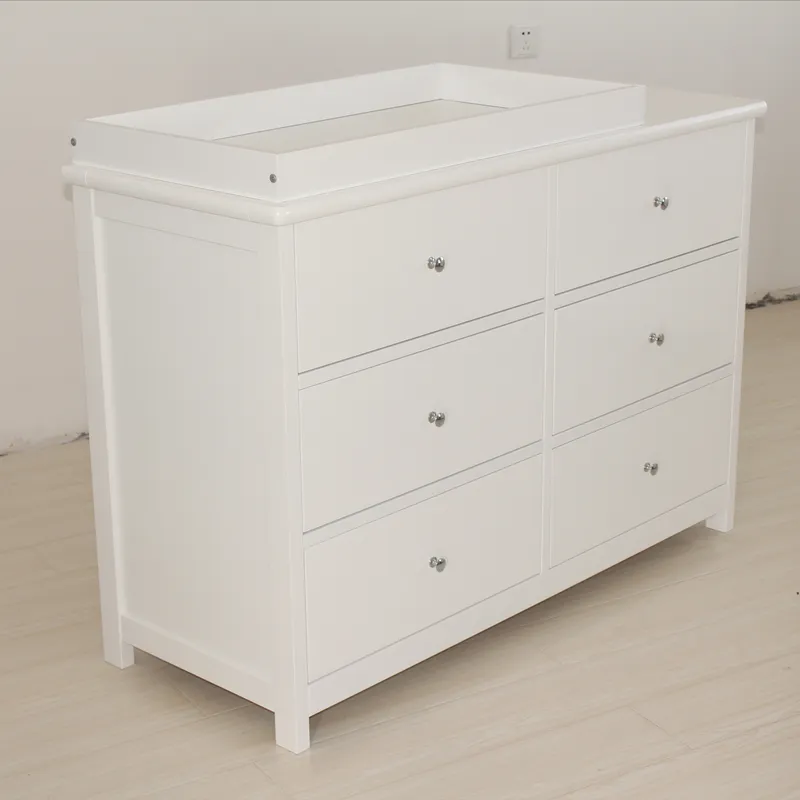 Baby Nursery Dresser - White Baby Storage Cabinet 6 Drawers