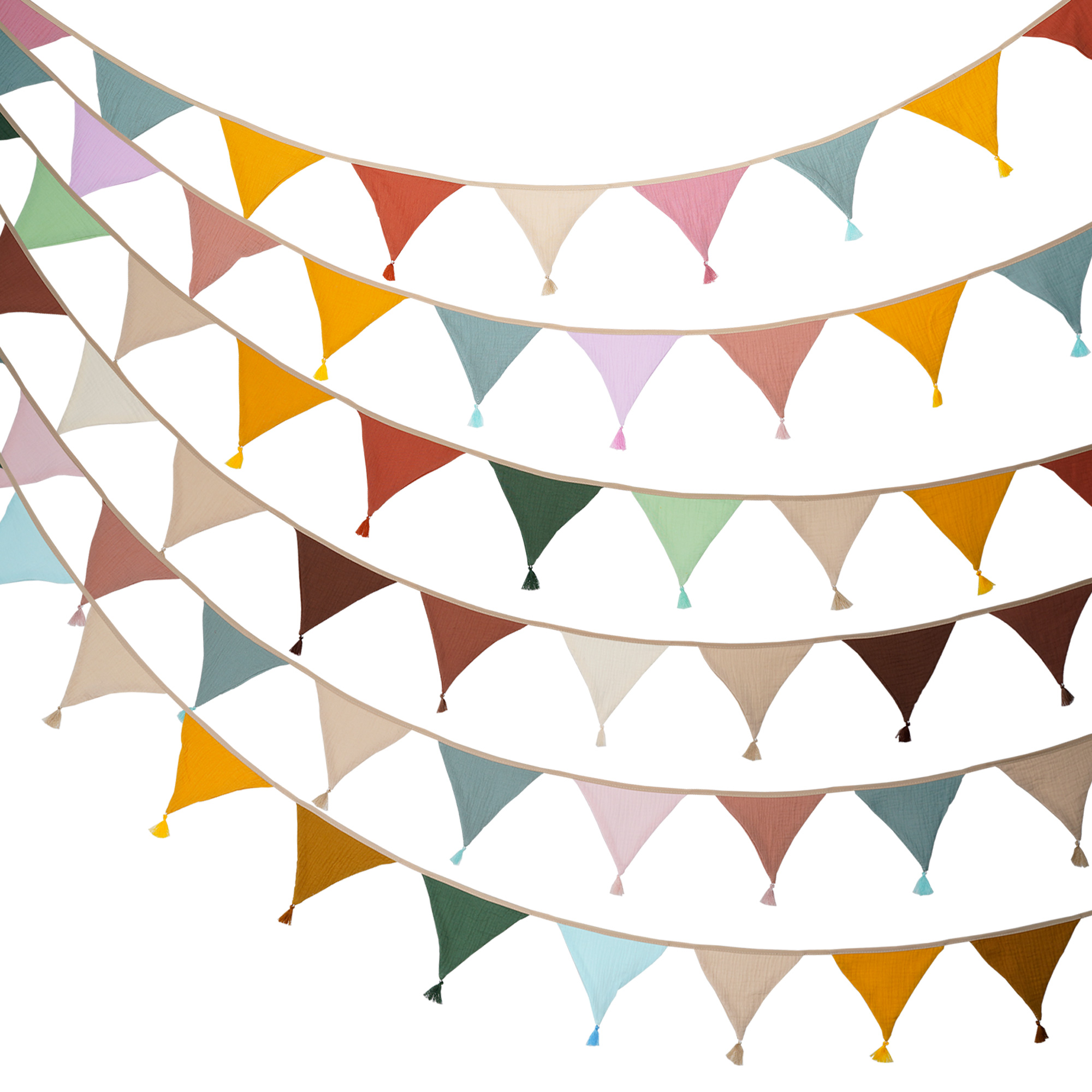 Baby Nursery Ideas - 2.6M/8.5FT Nursery Fabric Bunting 10 Triangle