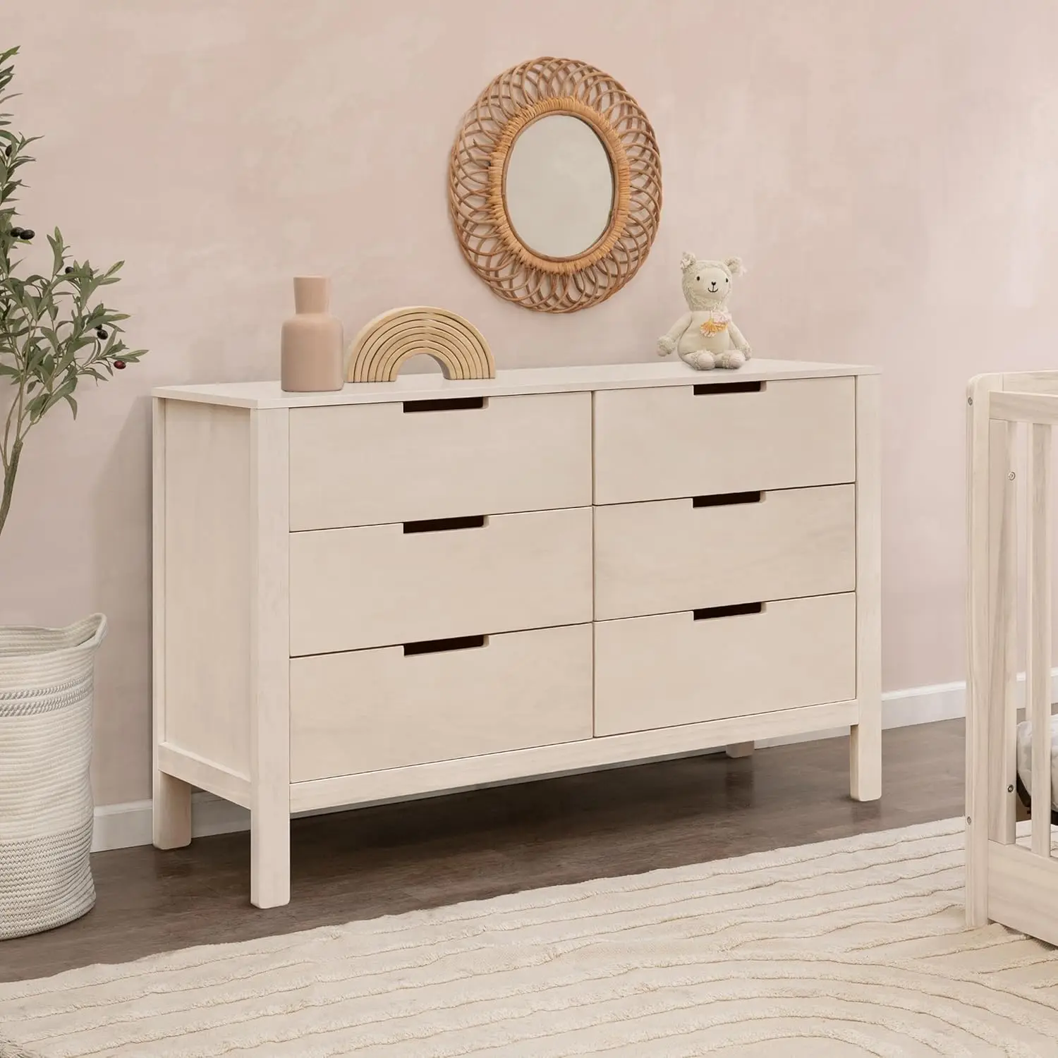 Baby Nursery Dresser - Double Chest of Drawers for Nursery，6-Drawer