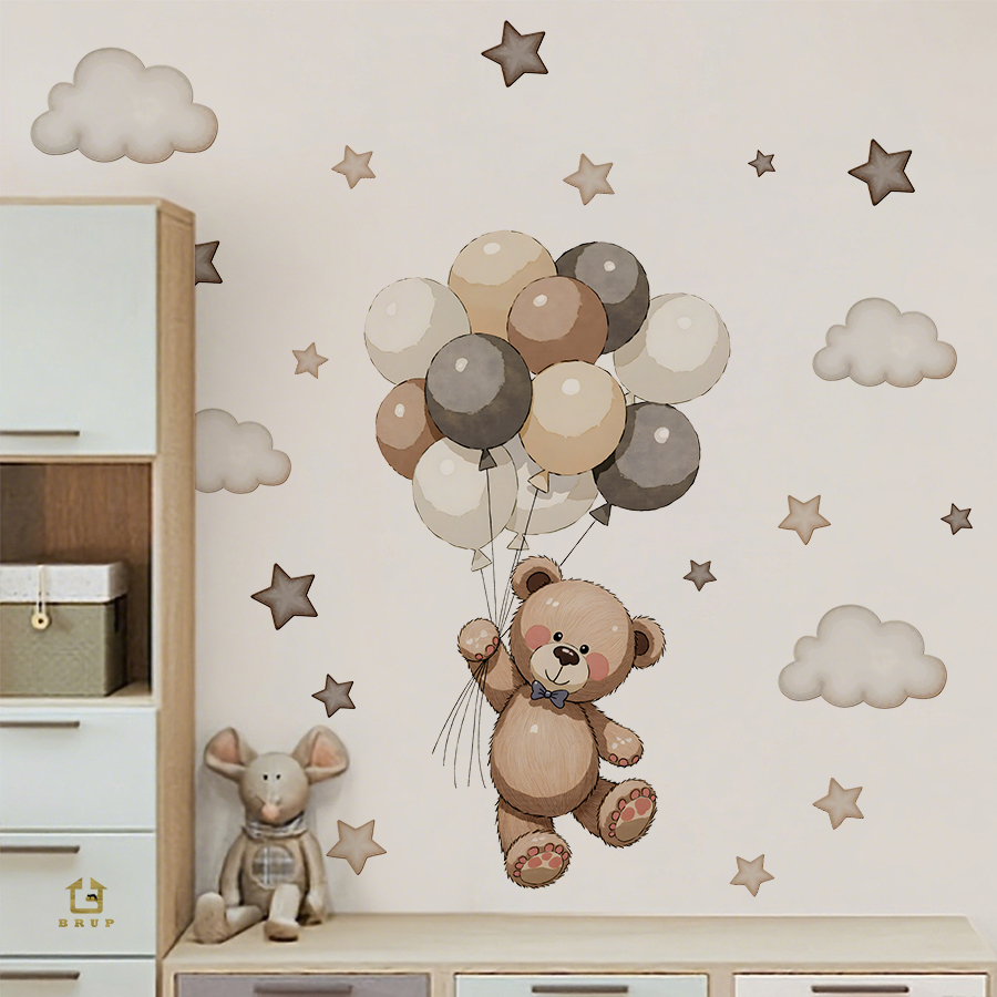Baby Nursery Ideas - Adorable Teddy Bear Wall Decals, Removable