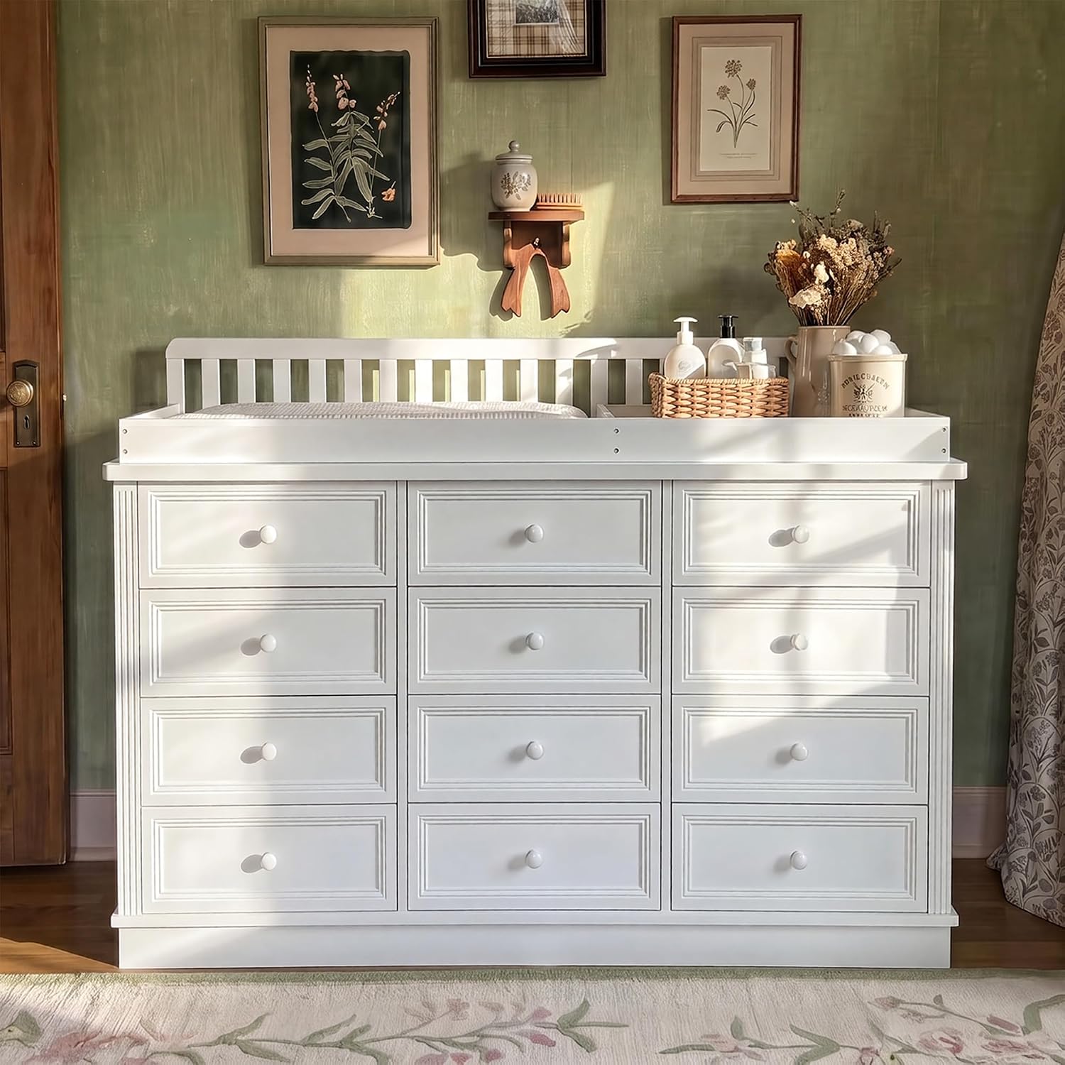 Baby Nursery Table - Baby Changing Table Dresser, 100% Solid