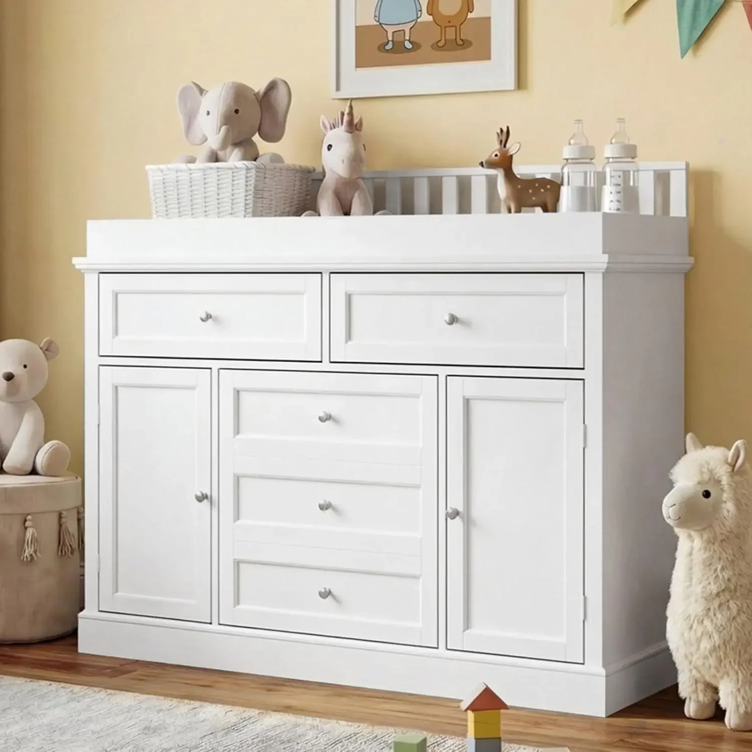 Baby Nursery Dresser - 46 Baby Dresser with Changing Table