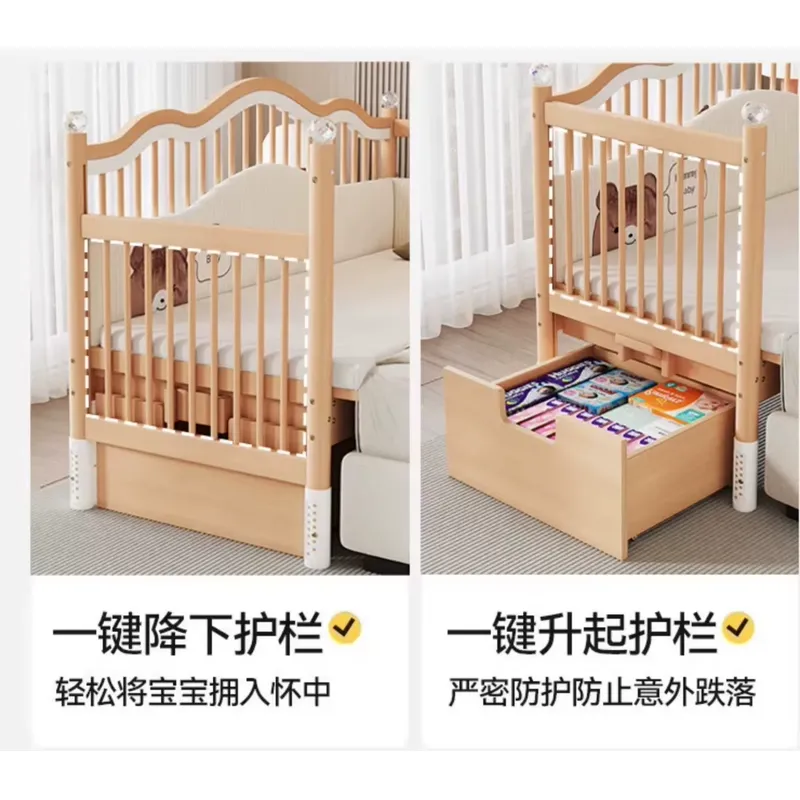 Solid Wood Baby Splicing Bed M - đánh giá và giá Baby Nursery And Co