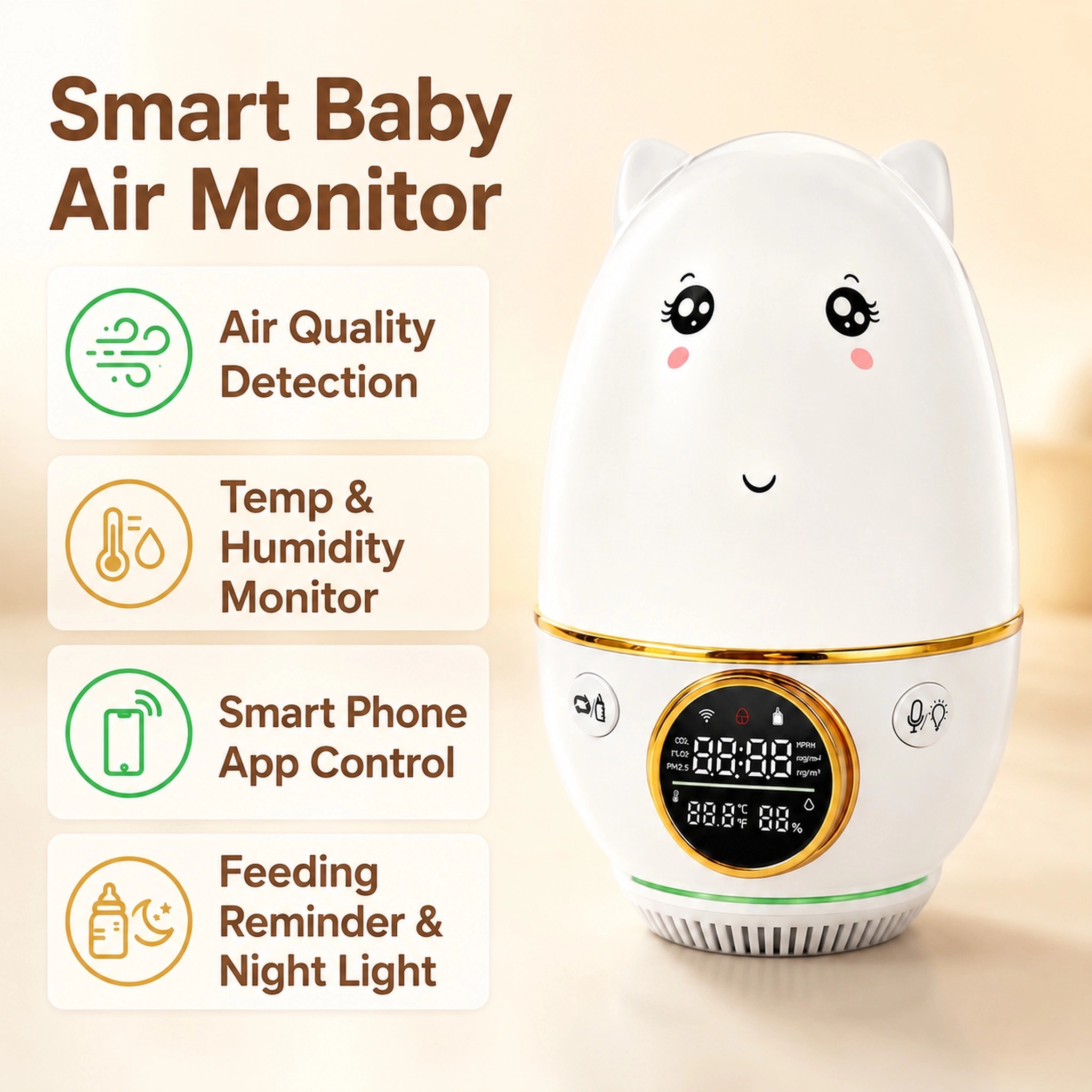 HoldPeak Baby Monitor CO₂±50pp - đánh giá và giá Baby Nursery And Co