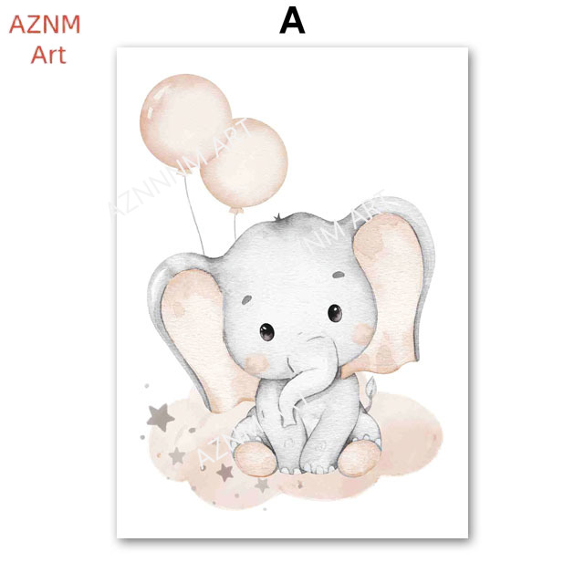Elephant Balloon Rainbow Moon  - đánh giá và giá Baby Nursery Art