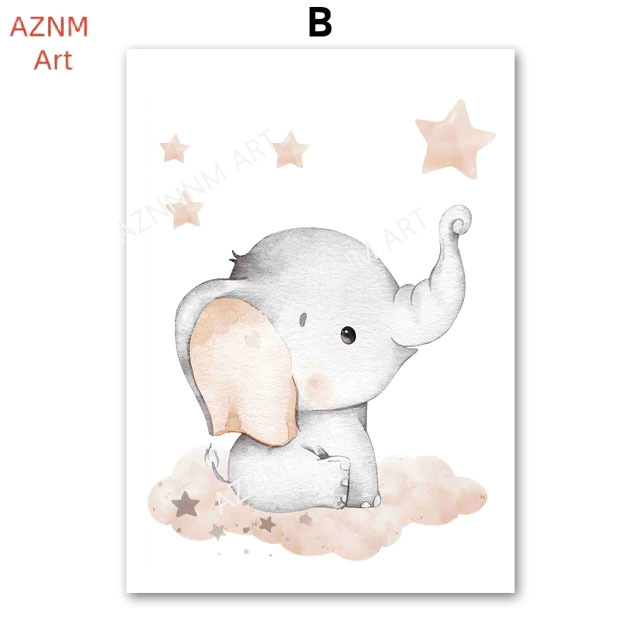 Elephant Balloon Rainbow Moon  - đánh giá và giá Baby Nursery Art