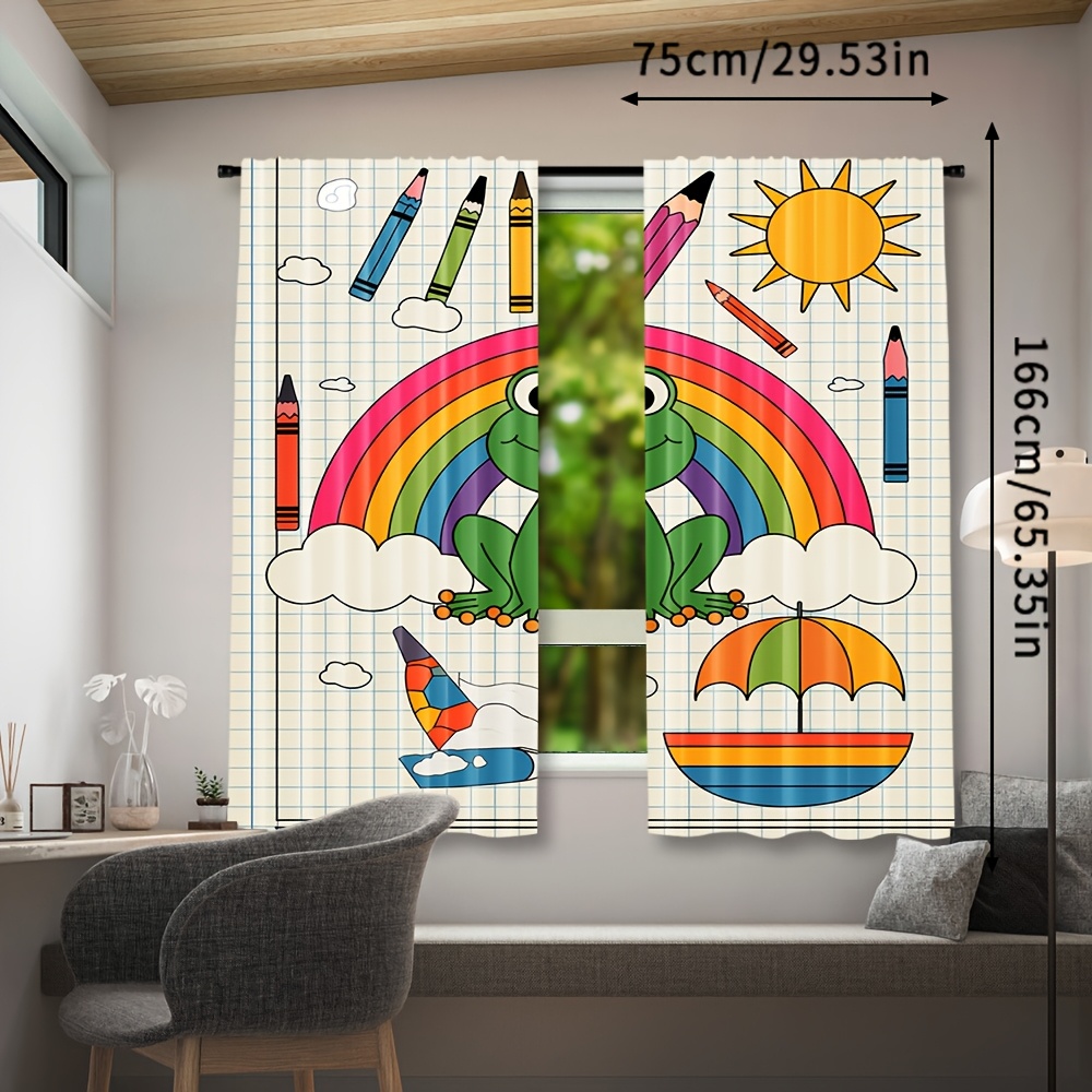 Cute Rainbow Frog Curtain Wind - đánh giá và giá Baby Nursery Themes Boy