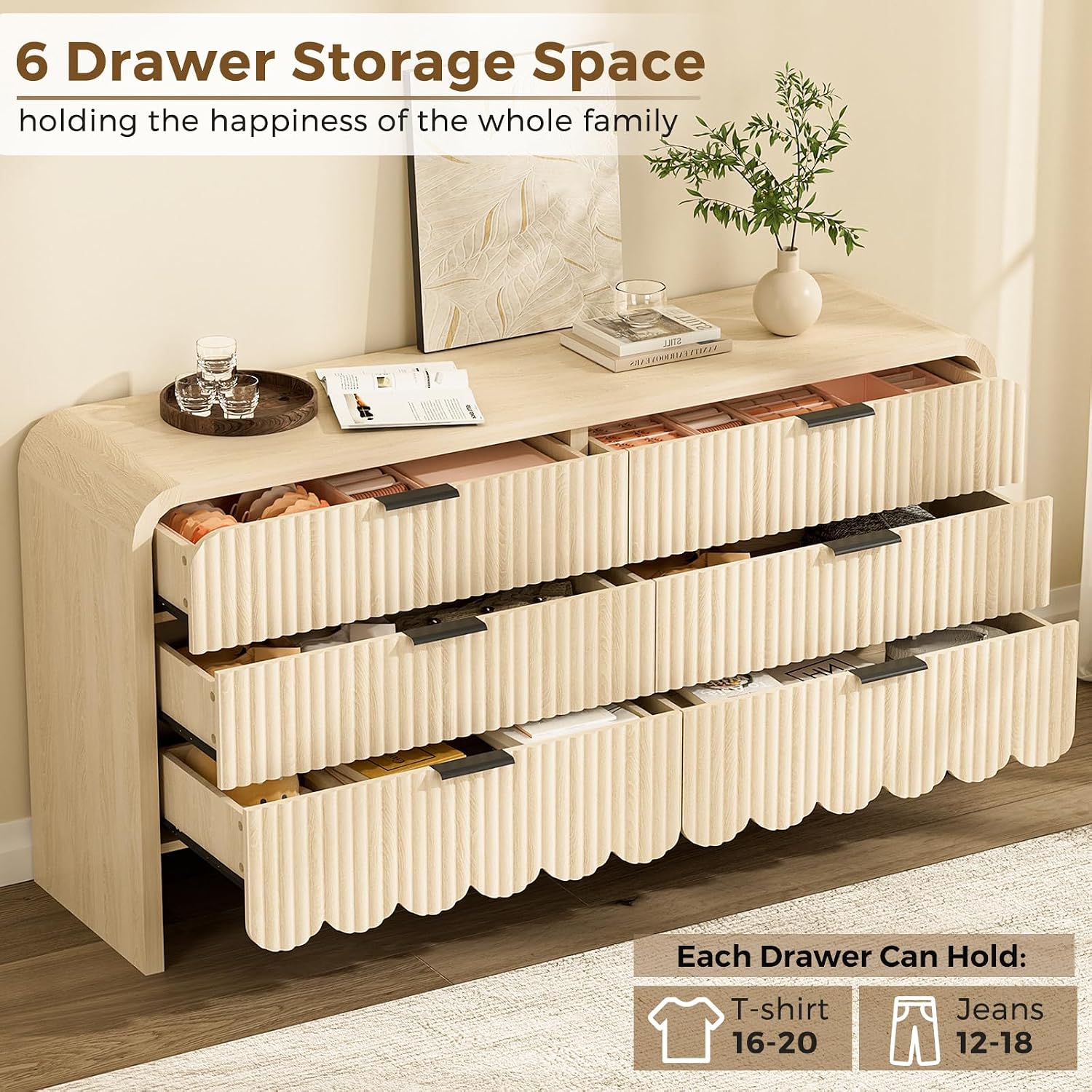 Wood 6 Drawer Dresser Nursery  - đánh giá và giá Baby Nursery Dresser