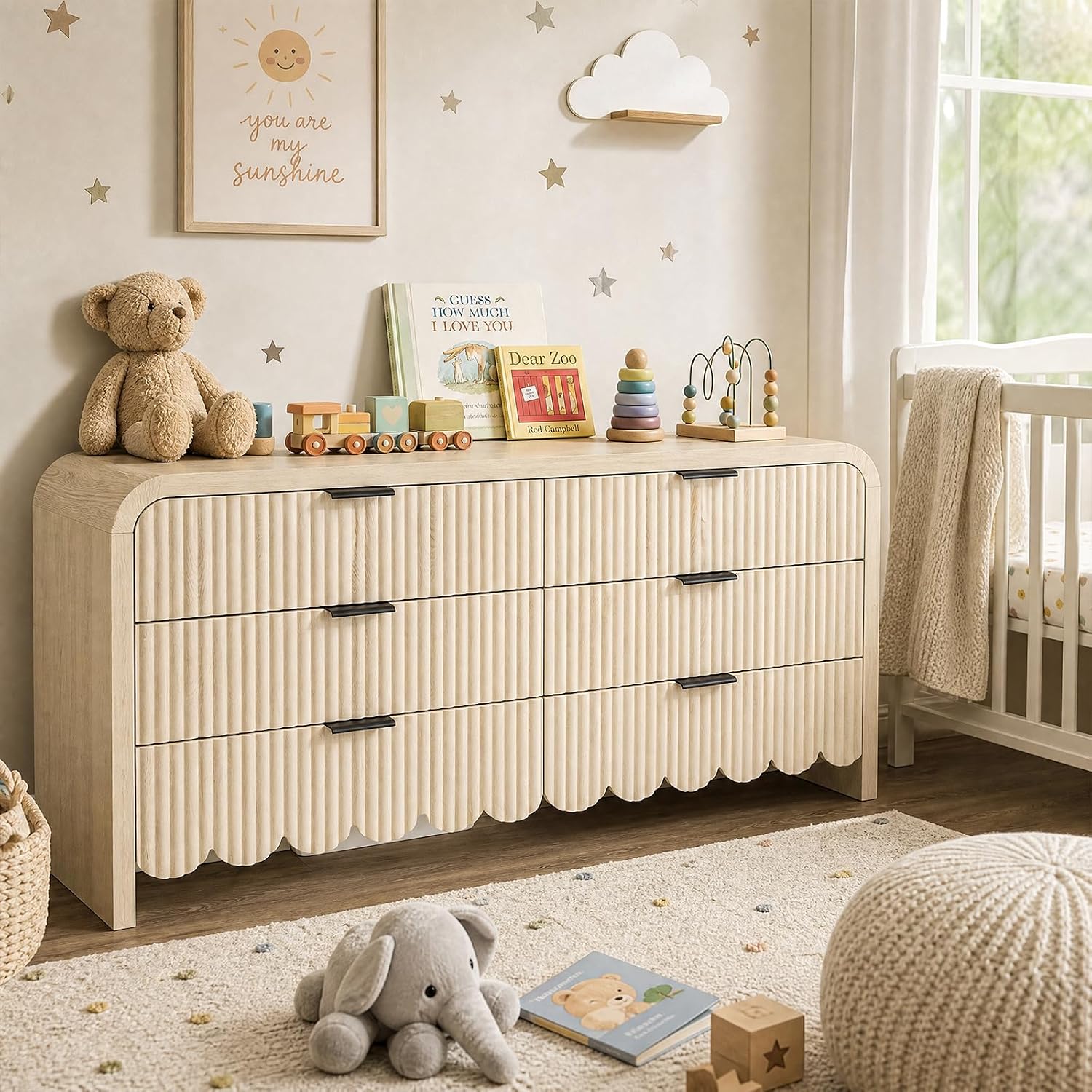 Wood 6 Drawer Dresser Nursery  - đánh giá và giá Baby Nursery Dresser