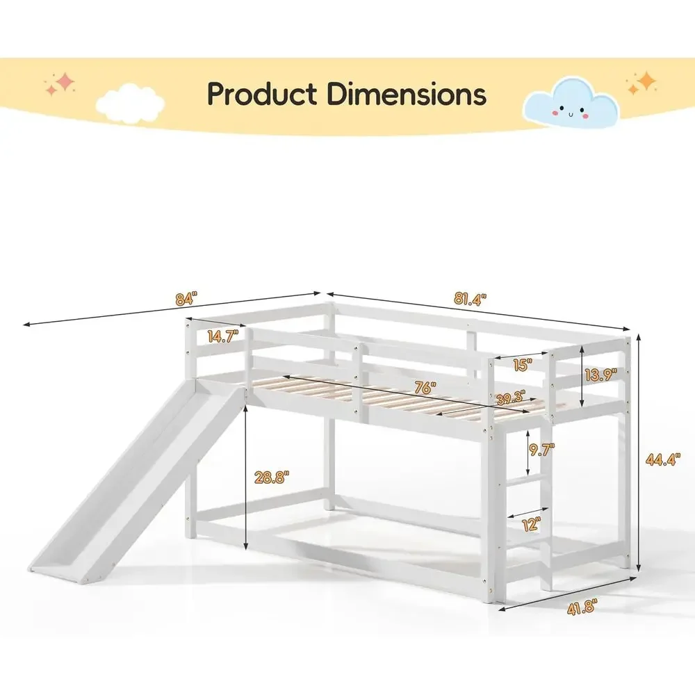 Twin Size Kids Bunk Bed with S - đánh giá và giá Bed Rail Toddler
