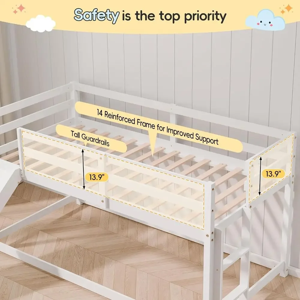 Twin Size Kids Bunk Bed with S - đánh giá và giá Bed Rail Toddler