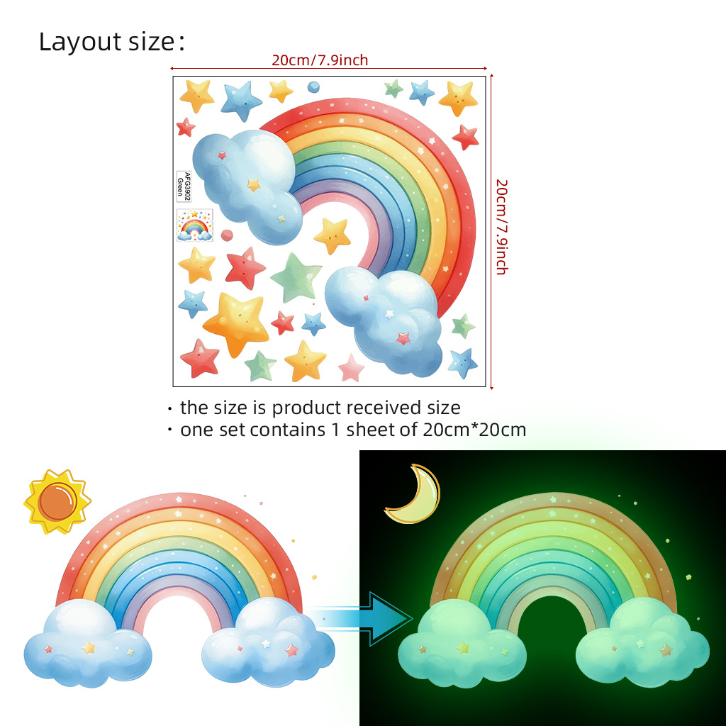 Cartoon Rainbow Luminous Wall  - đánh giá và giá Baby Nursery Diy