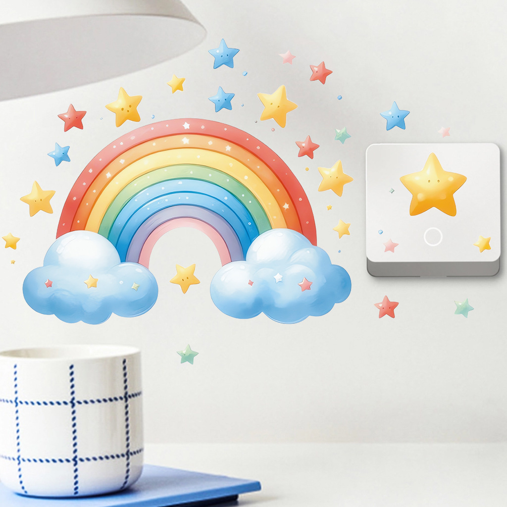 Cartoon Rainbow Luminous Wall  - đánh giá và giá Baby Nursery Diy