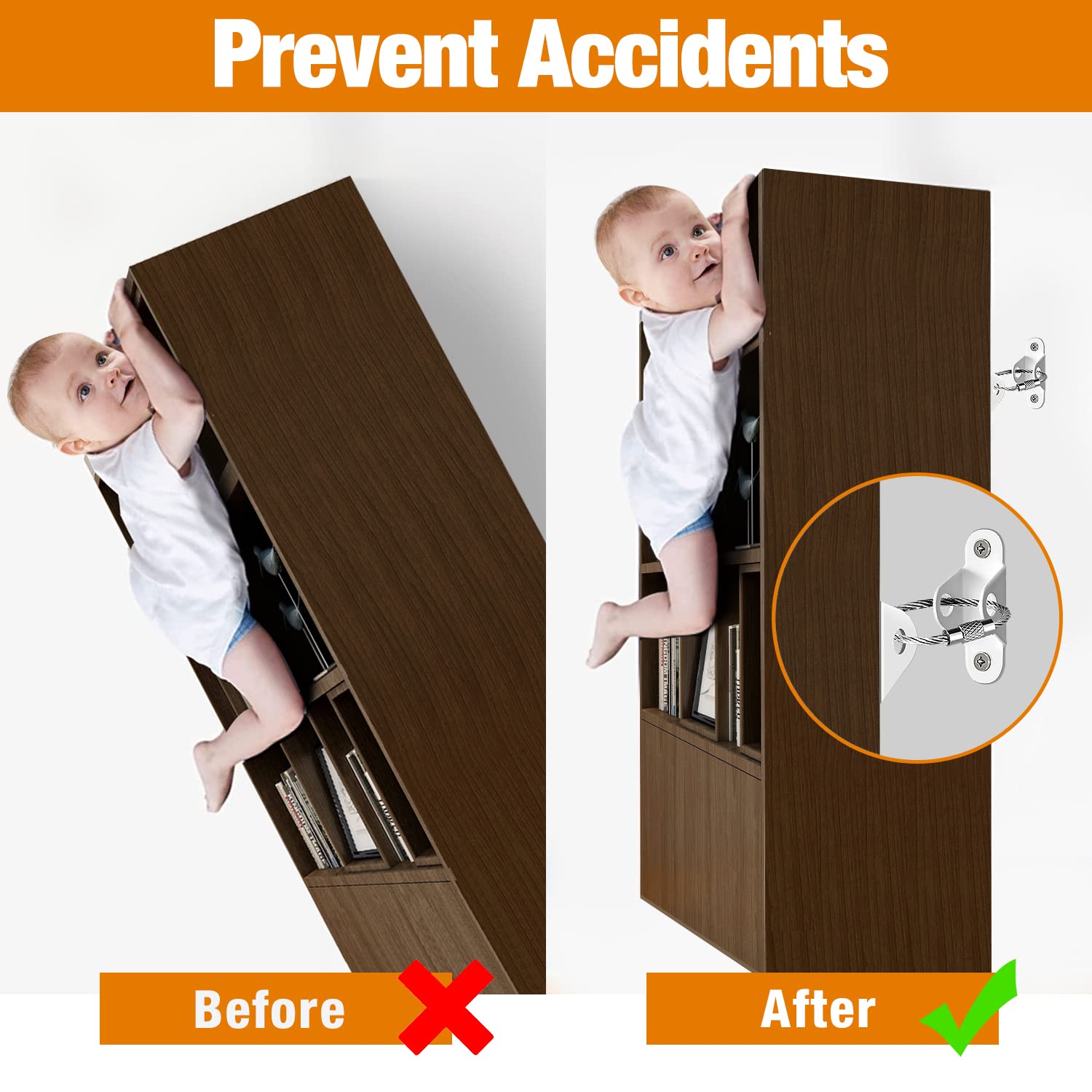 Anti-Baby Tilt Furniture Ancho - đánh giá và giá Baby Nursery Bookcase