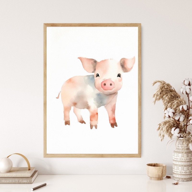 Watercolor Farm Animals Baby H - đánh giá và giá Baby Nursery Animal Pictures