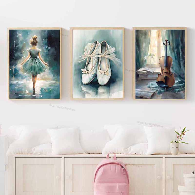 Watercolor Ballet Girl Shoes C - đánh giá và giá Baby Nursery Art