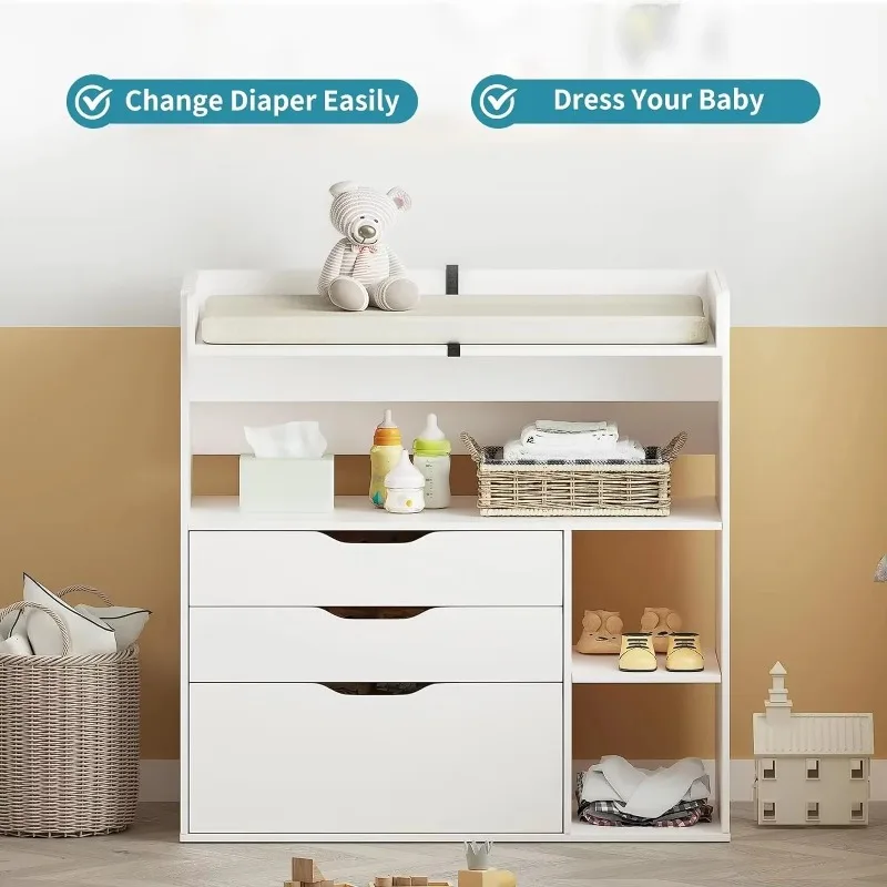 Contemporary minimalist MDF wh - đánh giá và giá Baby Nursery Table