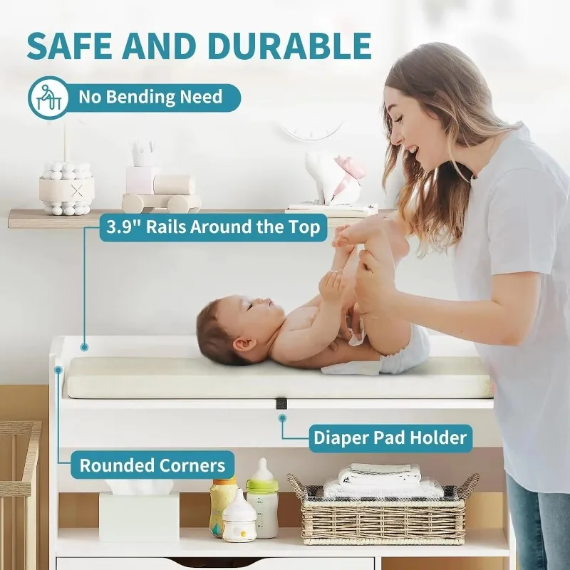 Contemporary minimalist MDF wh - đánh giá và giá Baby Nursery Table