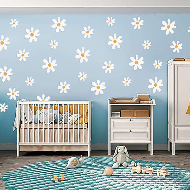 Boho Daisy Flowers Wall Sticke - đánh giá và giá Baby Nursery Diy