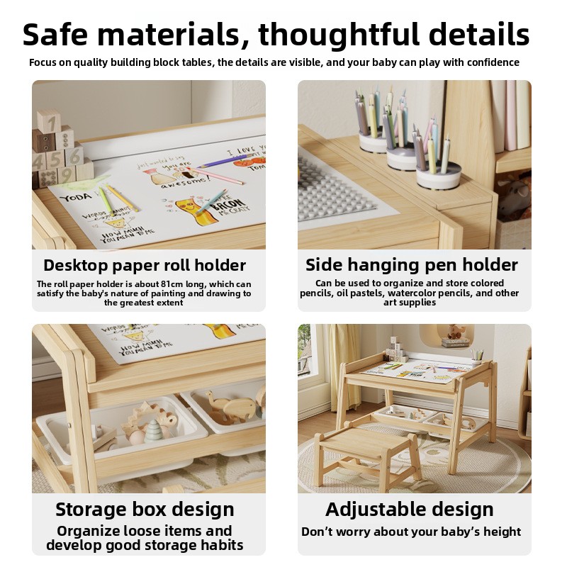 Solid wood tables and chairs,  - đánh giá và giá Baby Nursery Table