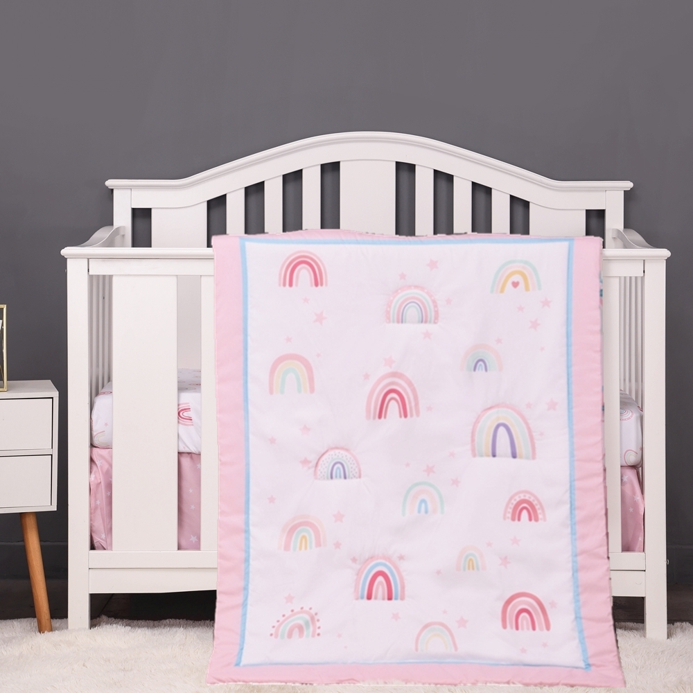 3Pcs Rainbow Baby Infant Crib  - đánh giá và giá Baby Nursery Sets