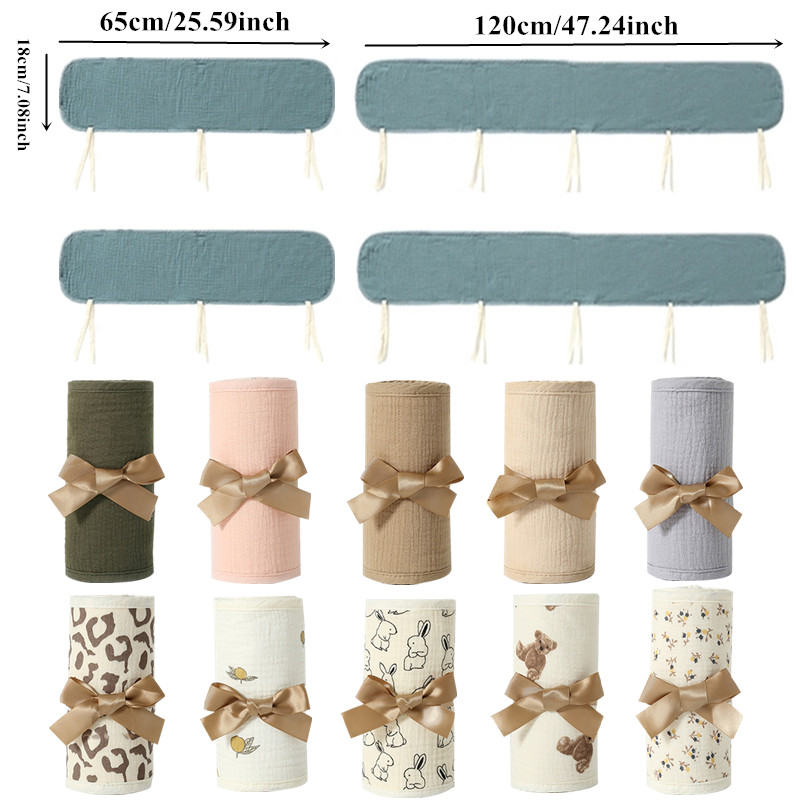 4 PCs Cotton Baby Bed Bumpers  - đánh giá và giá Bed Rail Toddler