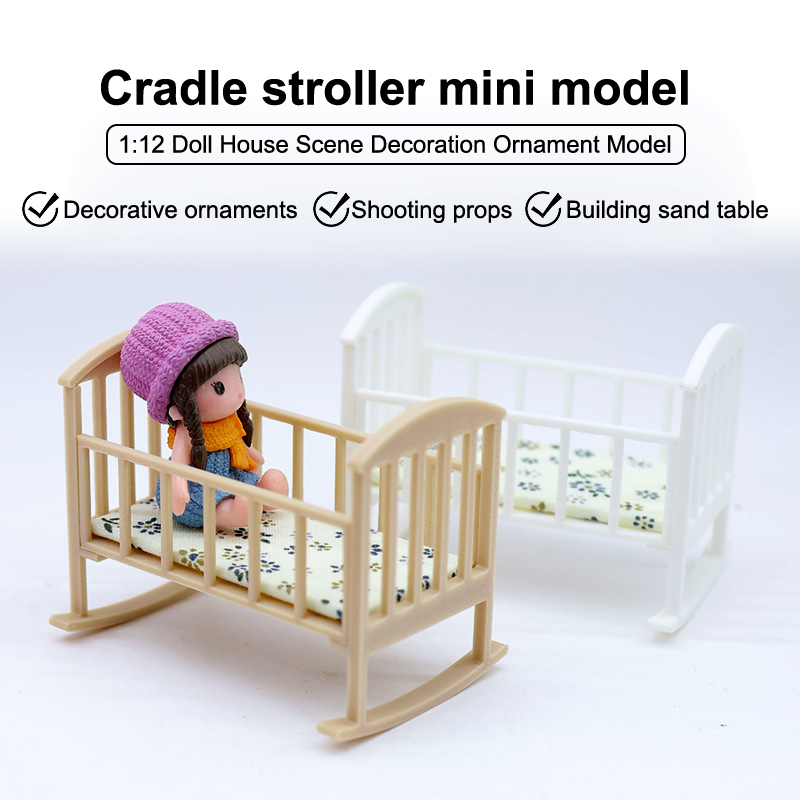 ⭐HOT❗ 1/12 Dollhouse Mini Crad - đánh giá và giá Baby Nursery Dolls