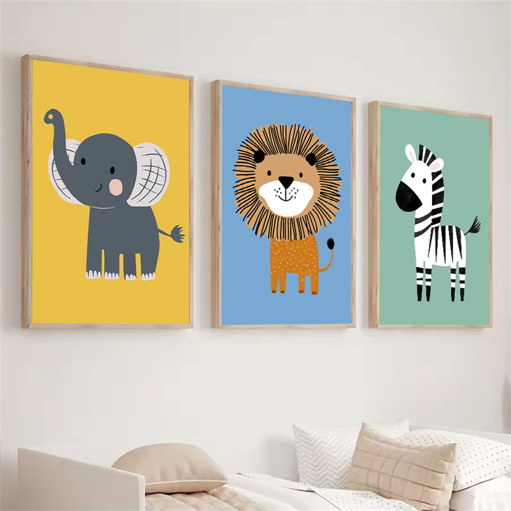 Cartoon Animal Lion Zebra Elep - đánh giá và giá Baby Nursery Animal Pictures