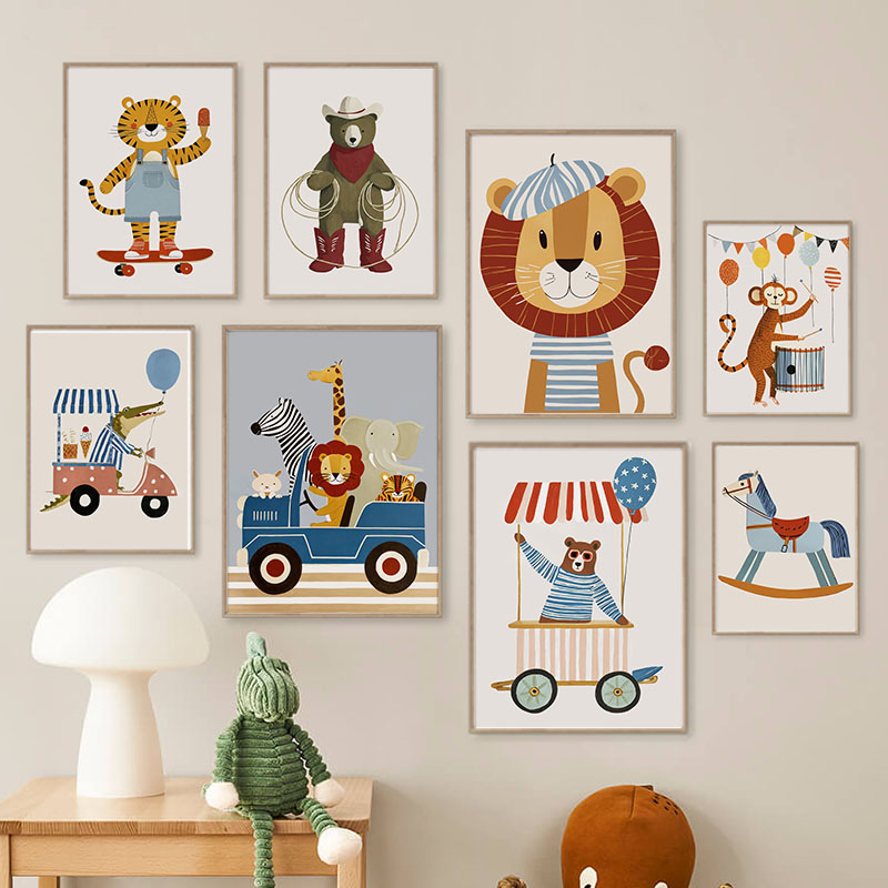 Funny Cartoon Animal Car Ballo - đánh giá và giá Baby Nursery Animal Pictures