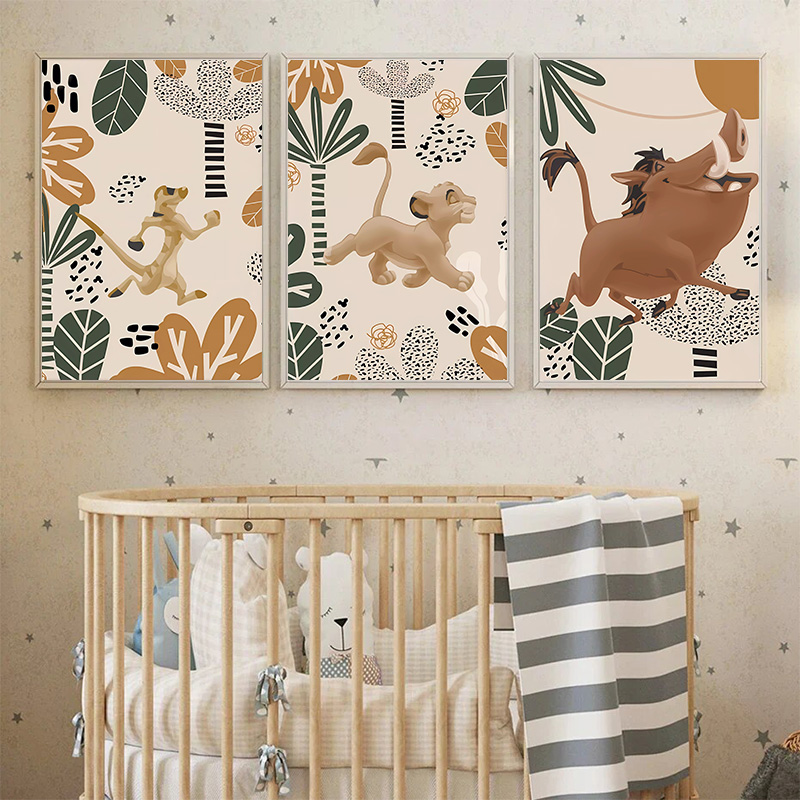 Kid Lion King Boho Posters and - đánh giá và giá Baby Nursery Animal Pictures