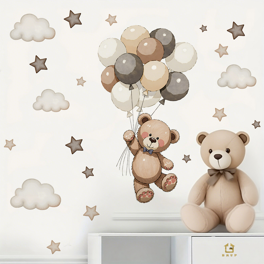 Adorable Teddy Bear Wall Decal - đánh giá và giá Baby Nursery Ideas