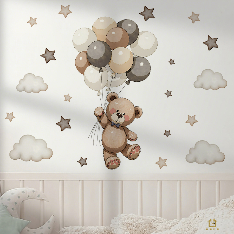 Adorable Teddy Bear Wall Decal - đánh giá và giá Baby Nursery Ideas