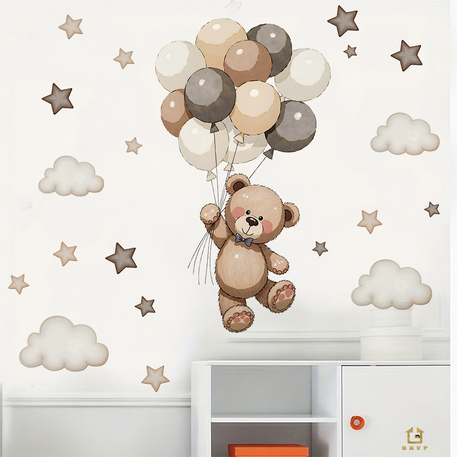 Adorable Teddy Bear Wall Decal - đánh giá và giá Baby Nursery Ideas
