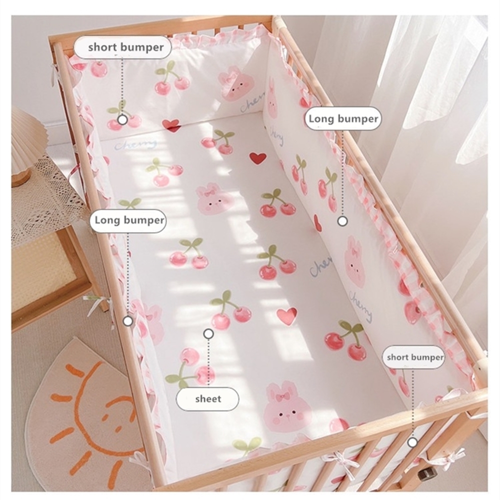 5Pcs Crib Bedding Set Girl Bab - đánh giá và giá Baby Nursery Sets