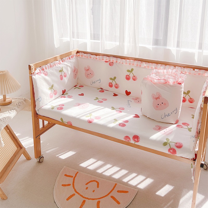 5Pcs Crib Bedding Set Girl Bab - đánh giá và giá Baby Nursery Sets
