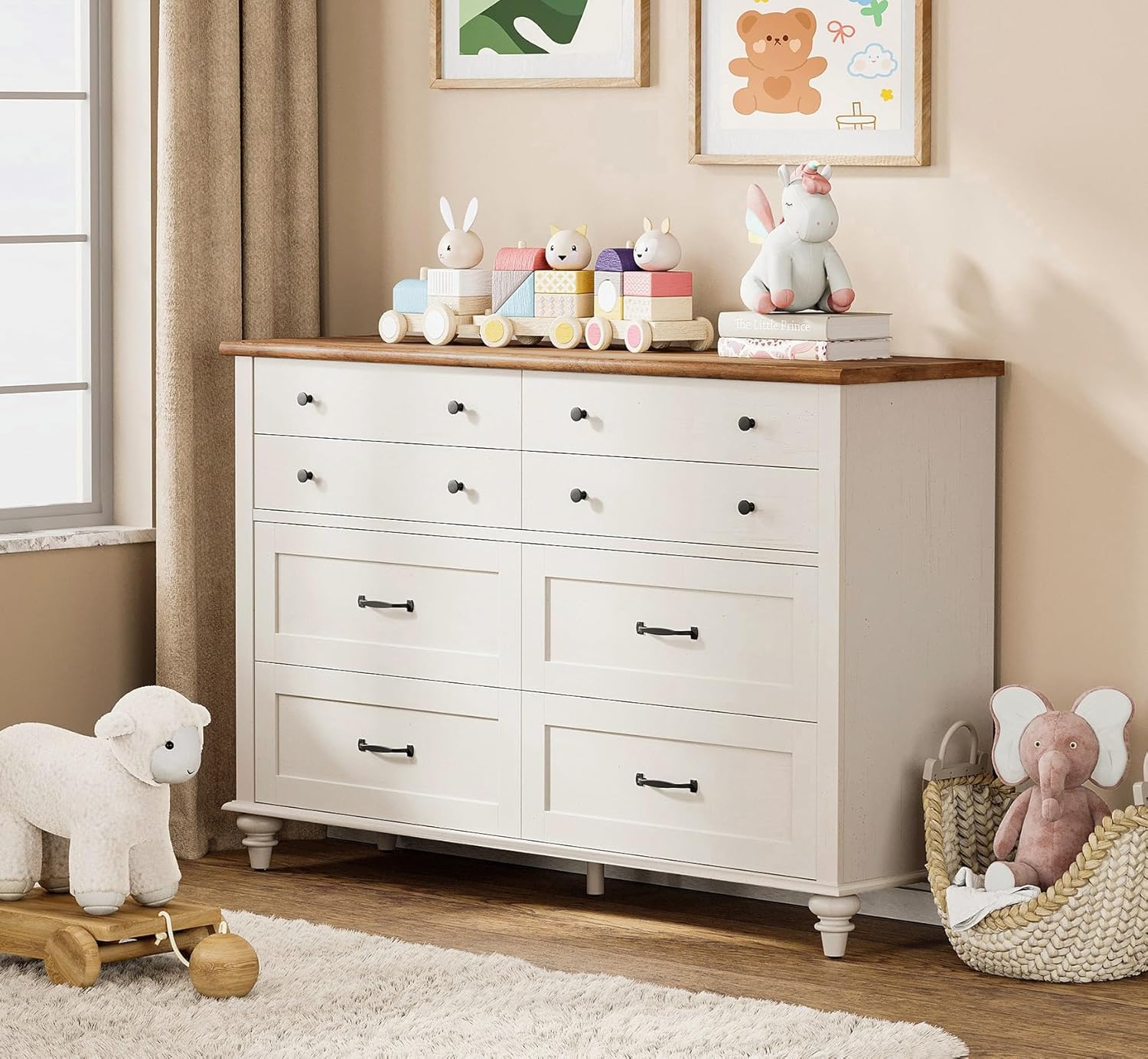 Modern  Kids Dresser with 7 Dr - đánh giá và giá Baby Nursery Dresser
