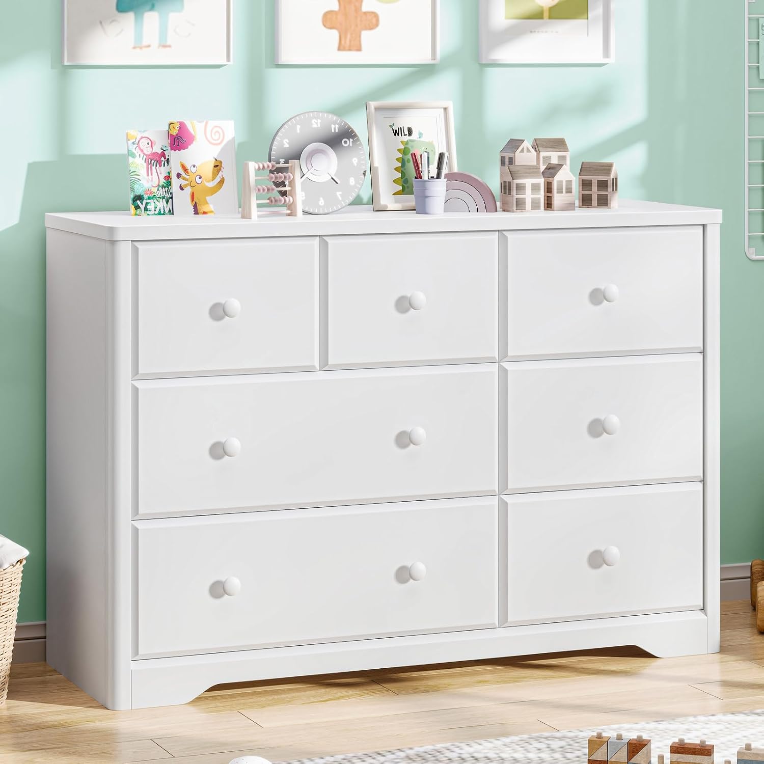 Dresser Cabinet 7 Drawers Kids - đánh giá và giá Baby Nursery Dresser