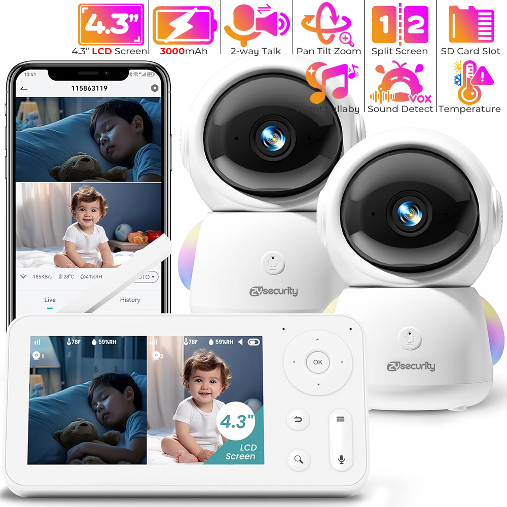 2K Baby Monitor with 2 Cameras - đánh giá và giá Baby Nursery Equipment