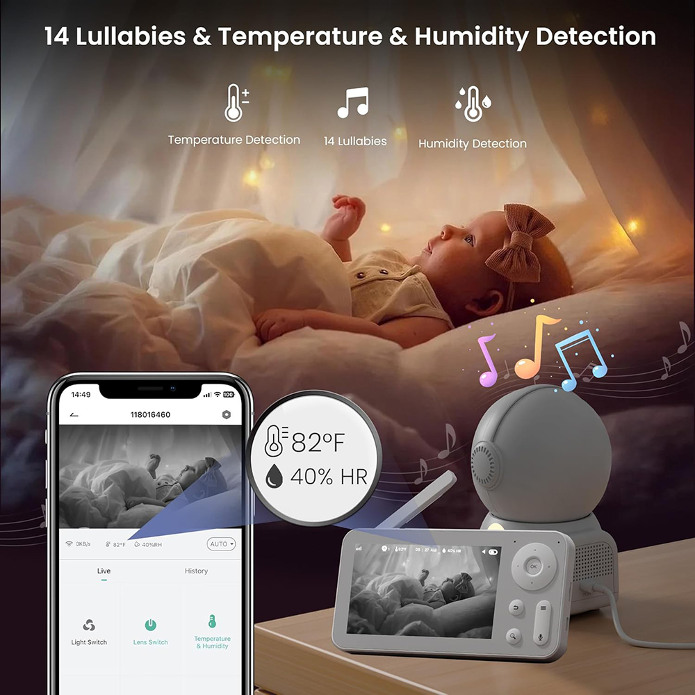 2K Baby Monitor with 2 Cameras - đánh giá và giá Baby Nursery Equipment