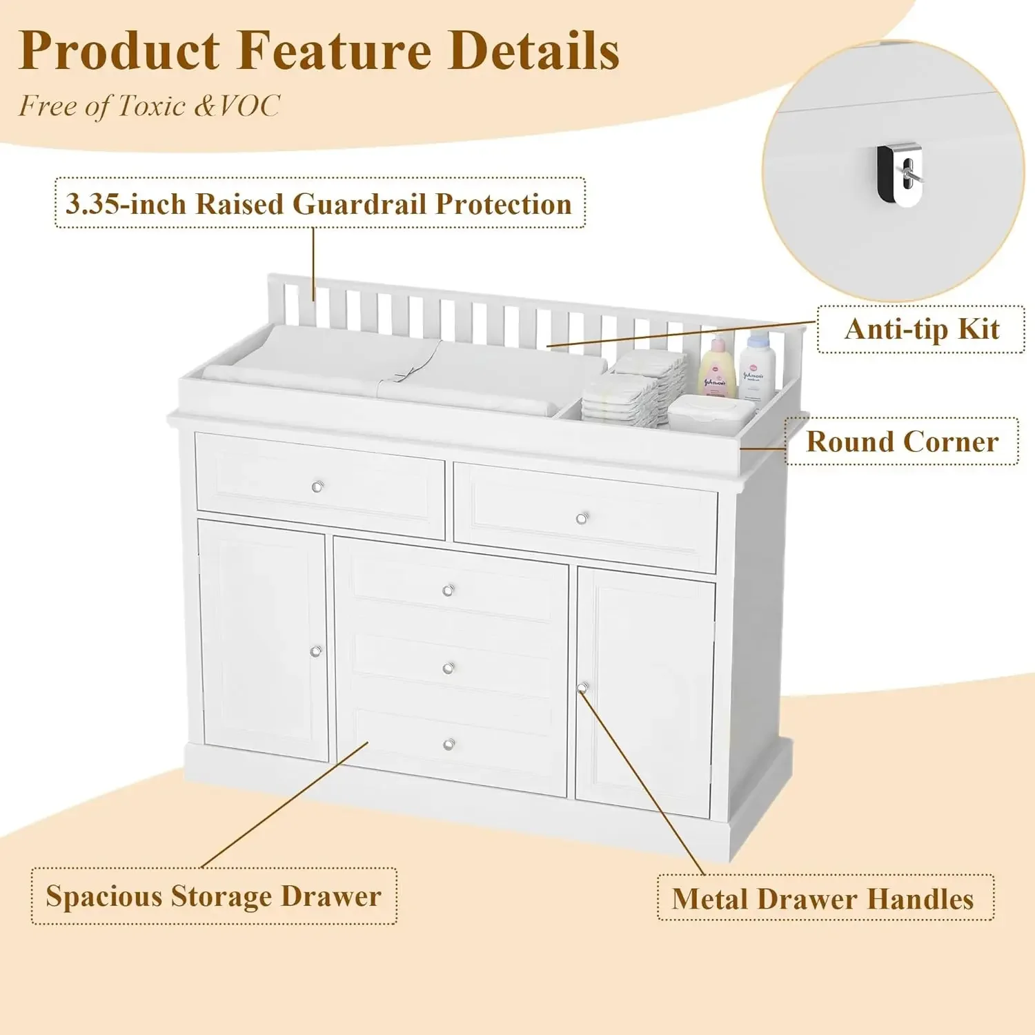 46 Baby Dresser with Changing  - đánh giá và giá Baby Nursery Dresser