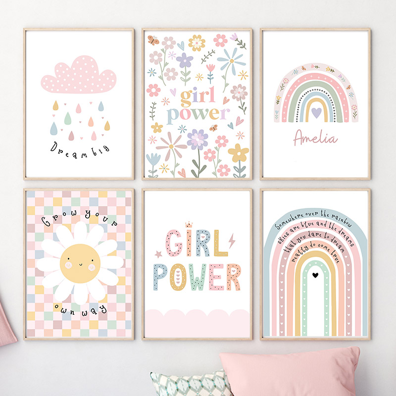 Sun Flower Rainbow Cloud Heart - đánh giá và giá Baby Nursery Art