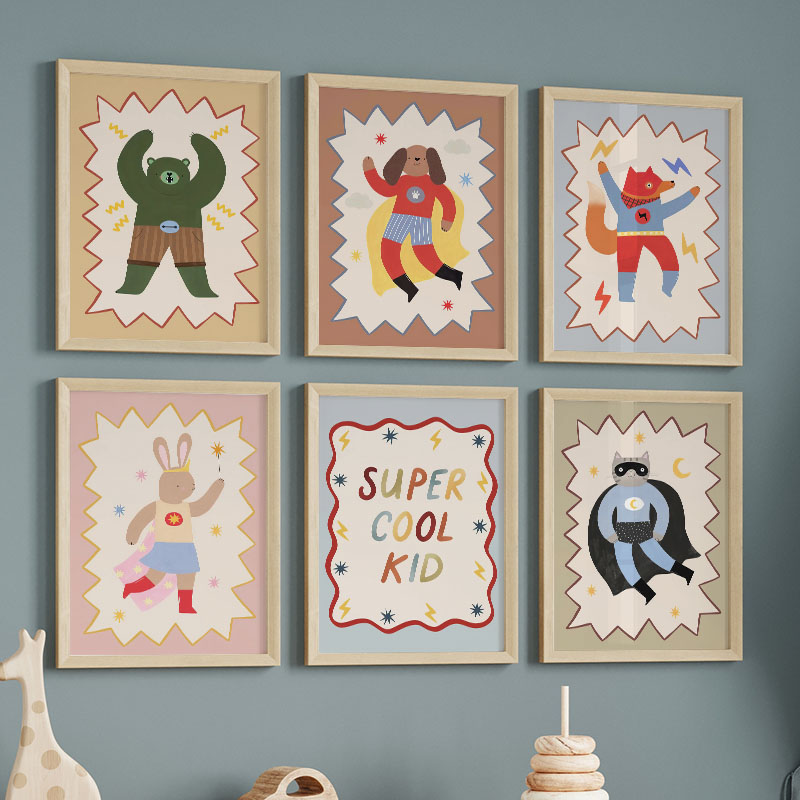 Funny Cartoon Super Cool Kid N - đánh giá và giá Baby Nursery Animal Pictures